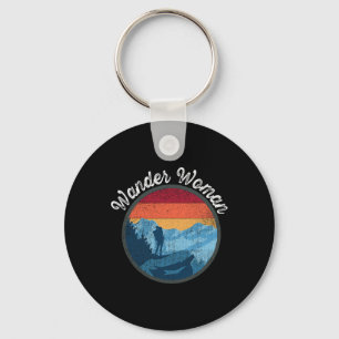 Wander Woman Retro Sonnenuntergang - Klettern Wand Schlüsselanhänger