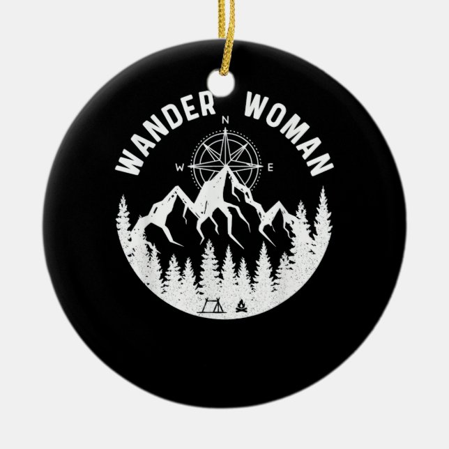 Wander Woman Wandern Keramik Ornament (Vorne)