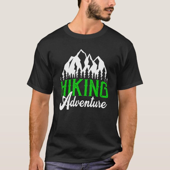 Wanderabenteuer für Damen und Herren Bergaufkommen T-Shirt (Vorderseite)