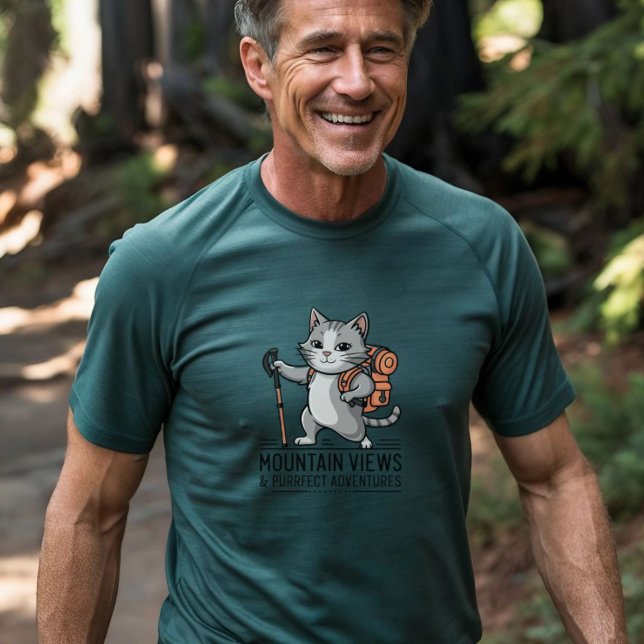 Wanderabenteuerkat T-Shirt (Hiking Adventure Cat T-Shirt - Perfect for Cat-Loving Hikers!)