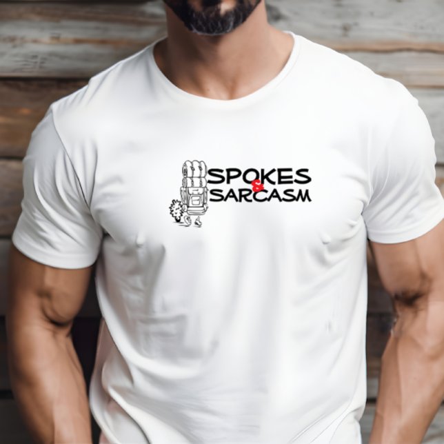 Wandercamping Humor schwarz T-Shirt (Hiker camping T-Shirt with ironic phrase "spokes and sarcasm")
