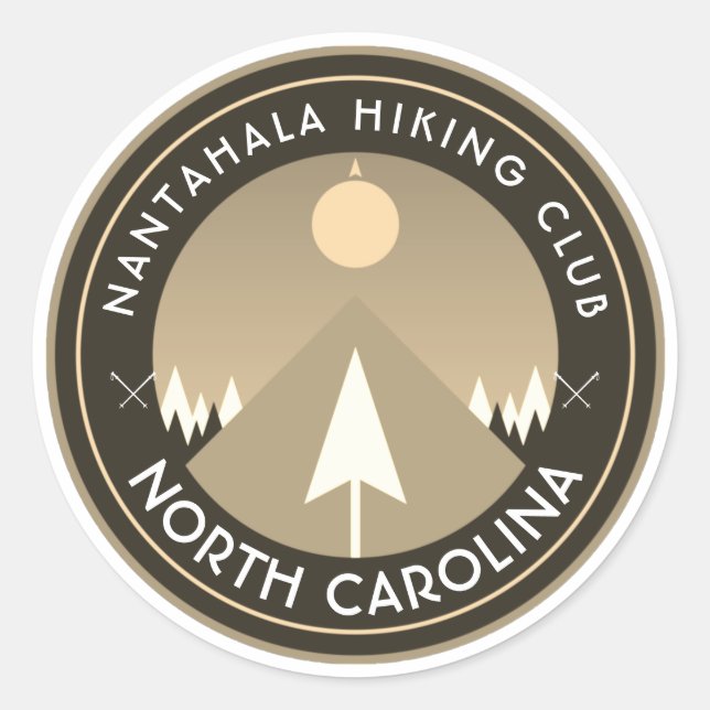 Wanderclub Nantahala Nord-Carolina Runder Aufkleber (Vorderseite)