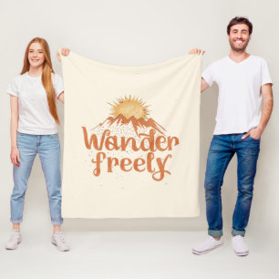 Wandere Frei Natur Reise Wanderzitat Fleecedecke