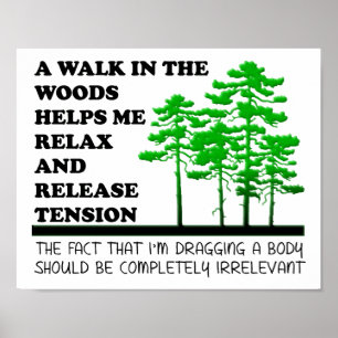 Wandere im Wald Lustiges Poster
