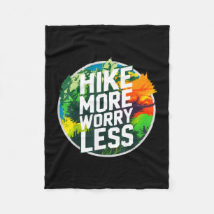 Wandere mehr, sorge dich weniger lustig cool motiv fleecedecke