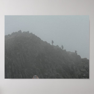 Wanderer auf dem Knife Edge Trail, Kathadin, Maine Poster