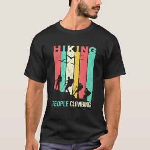 Wanderer beim Bergsteigen Grafik für Reiseurlaub T-Shirt