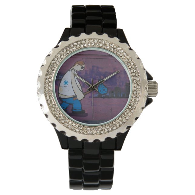 Wanderer Graffiti Armbanduhr (Vorderseite)