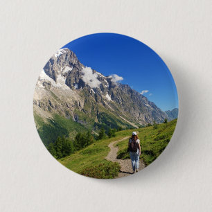 Wanderer im Frettchen-Tal, Italien Button