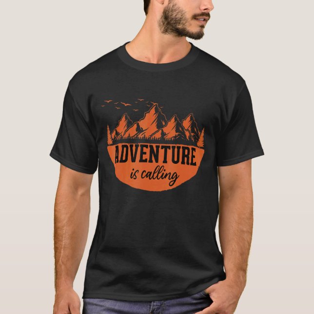 Wanderer Nature Adventure nennt Sunset Camping T-Shirt (Vorderseite)