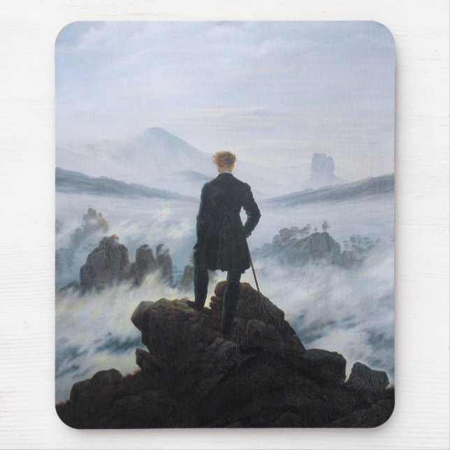 Wanderer oberhalb des Nebelmeers (von C.D. Friedri Mousepad (Vorne)