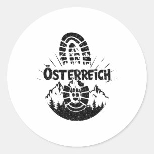 Wanderer Österreich Wandern Österreich Urlaub Runder Aufkleber