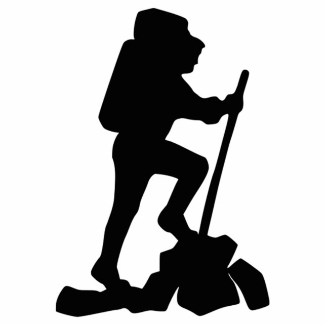 Wanderer-Silhouette Freistehende Fotoskulptur (Vorne)