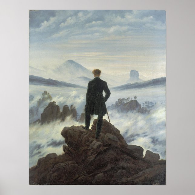 Wanderer über dem Nebel - Großes Poster (Vorne)