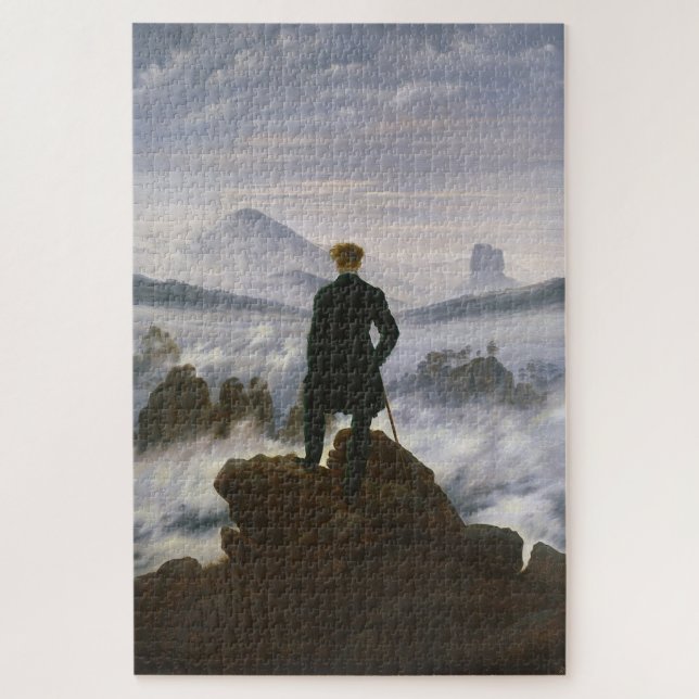 Wanderer über dem Nebel-Meer: Caspar David Puzzle (Vertikal)