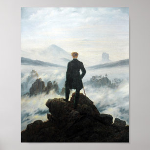 Wanderer über dem Nebel-Meer, Friedrich Poster