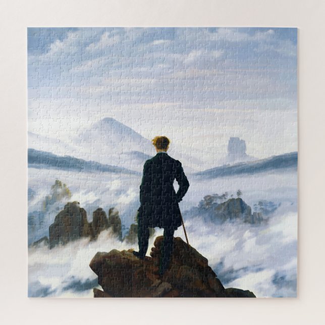 Wanderer über dem Nebelmeer, Caspar D Friedrich  Puzzle (Vertikal)