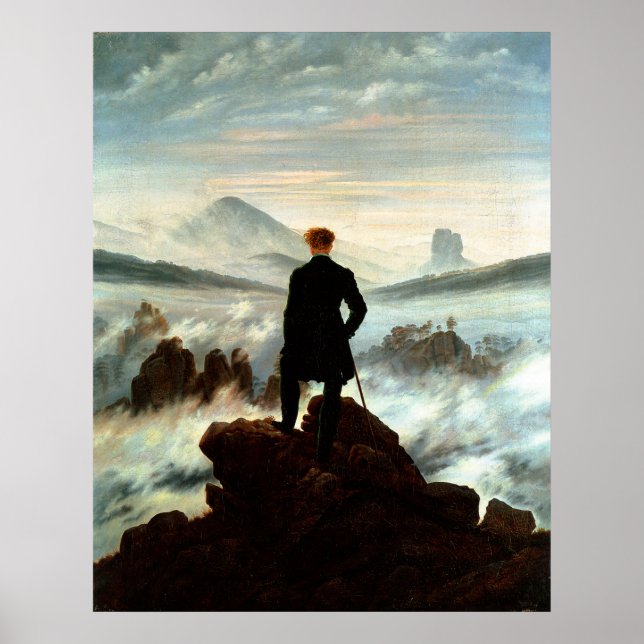 Wanderer über dem Nebelmeer, Caspar Friedrich Poster (Vorne)