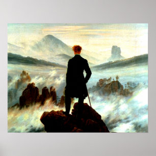 Wanderer über dem Nebelmeer von Caspar David Frie Poster