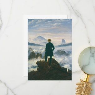 Wanderer über dem Nebelmeer von Caspar Friedrich Dankeskarte