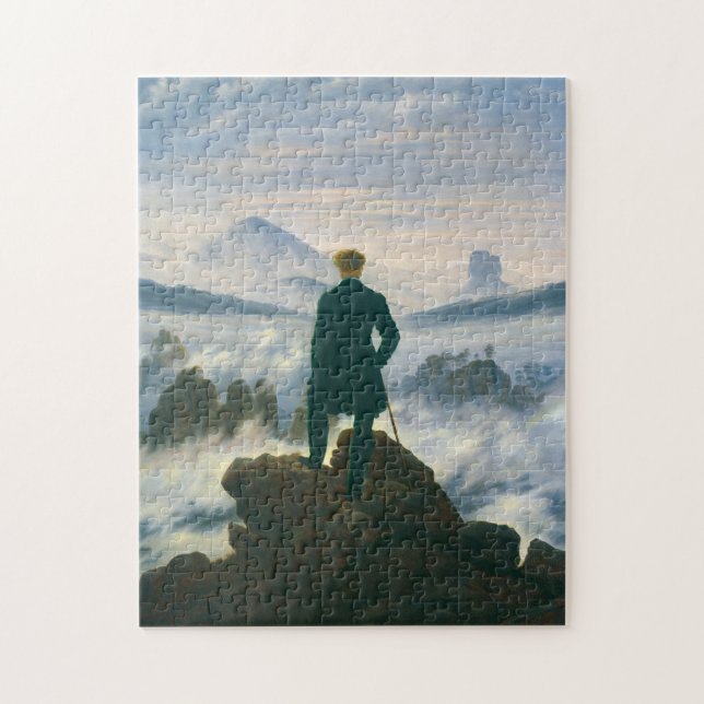 Wanderer über dem Nebelmeer von Caspar Friedrich Puzzle (Vertikal)