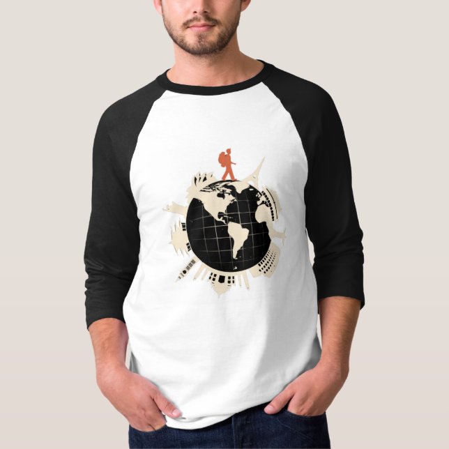 Wanderer-Weltreise LongSleeve T-Shirt (Vorderseite)