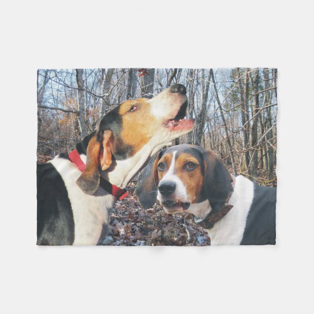 Wanderercoonhound-Fleece-Decke HeulensTreeing Fleecedecke (Vorderseite (Horizontal))