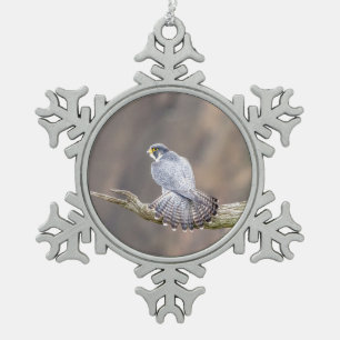 Wanderfalke im Palisades Interstate Park Schneeflocken Zinn-Ornament