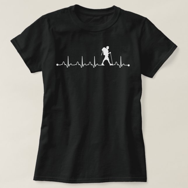 Wanderherz EKG Hiker Lover Pulse EKG 1610 T-Shirt (Design vorne)
