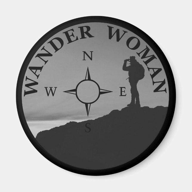 Wanderin Frau Wandern Magnet (Vorne)