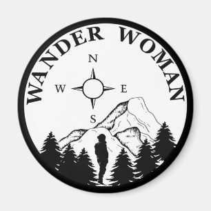 Wanderin Frau Wandern Magnet