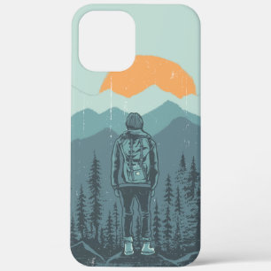 Wanderin mit Rucksack Frau Sonnenuntergang Bergwal Case-Mate iPhone Hülle