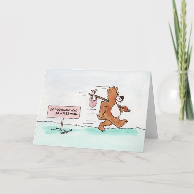 Wandering Bear (Birthday Card) Karte (Vorderseite)