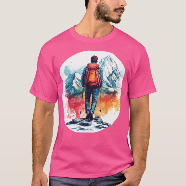 Wanderjunge in Gebirgen aktiv T-Shirt (Vorderseite)
