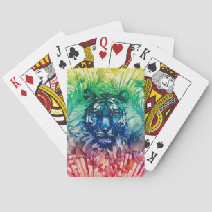 WanderJungle Wild Tiger Foliage Tropical Blätter Spielkarten