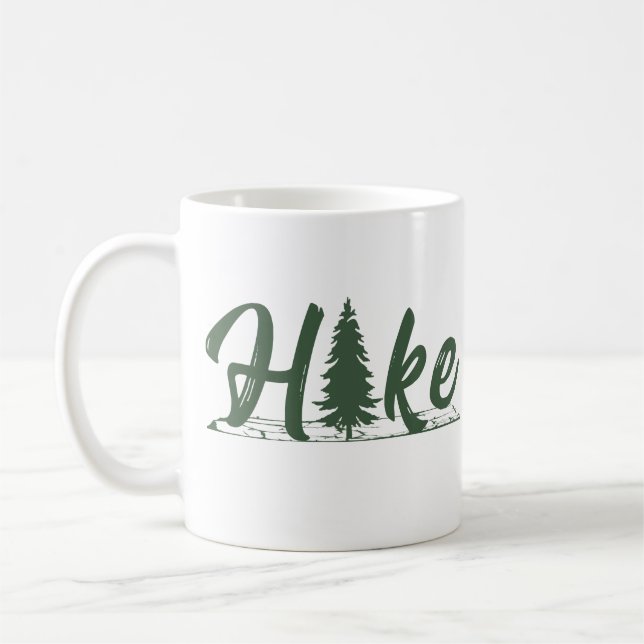 Wanderlogowanderungen mit Kiefernwald Kaffeetasse (Links)