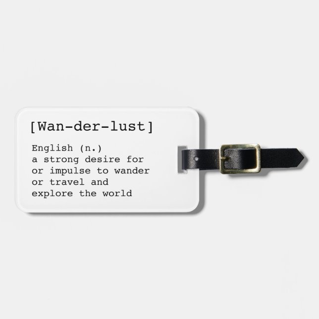 Wanderlust Bag Gepäckanhänger (Vorderseite horizontal)