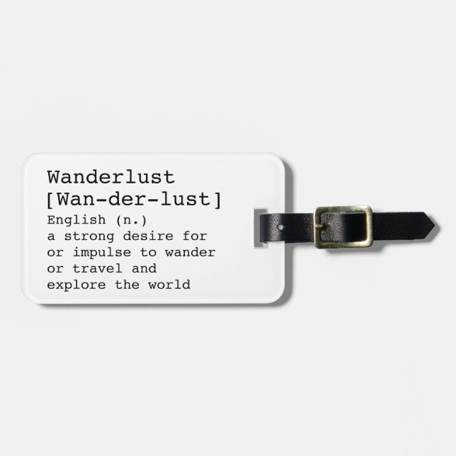 Wanderlust Bag Gepäckanhänger (Vorderseite horizontal)