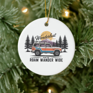 Wanderlust Camper - Roam and Roam Wander Wide Keramik Ornament