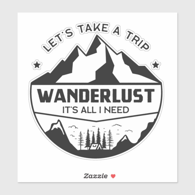 Wanderlust-Camping Aufkleber (Blatt)
