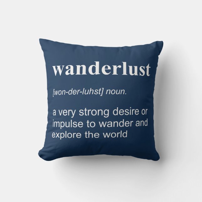 Wanderlust-Definition Kissen (Vorderseite)