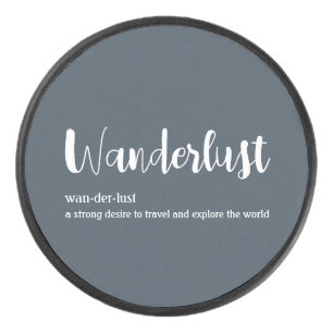 Wanderlust-Definition weiß, grau Eishockey Puck