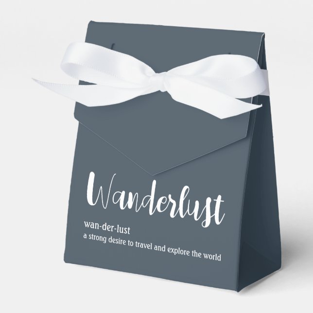 Wanderlust-Definition weiß, grau Geschenkschachtel (Vorderseite)