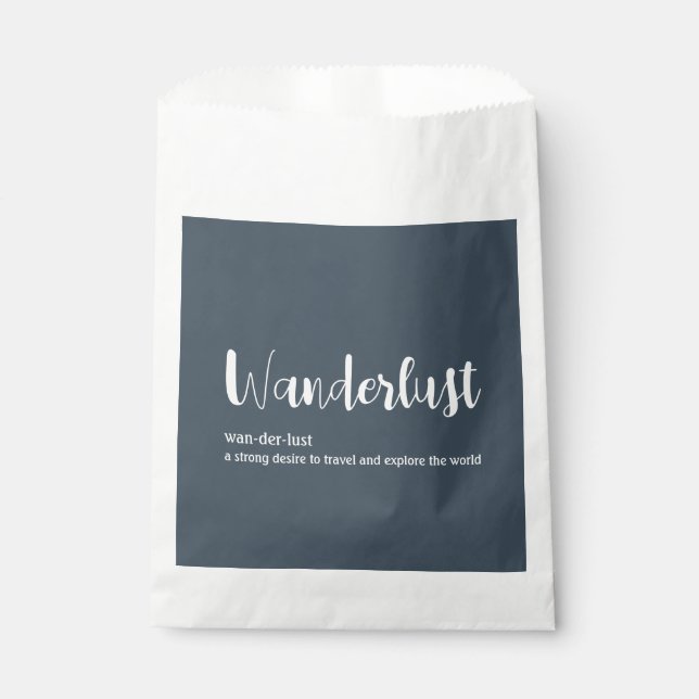Wanderlust-Definition weiß, grau Geschenktütchen (Vorderseite)