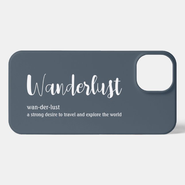 Wanderlust-Definition weiß, grau iPhone Hülle (Rückseite (Horizontal))