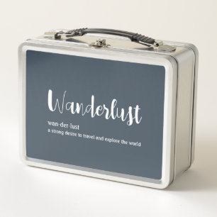 Wanderlust-Definition weiß, grau Metall Brotdose