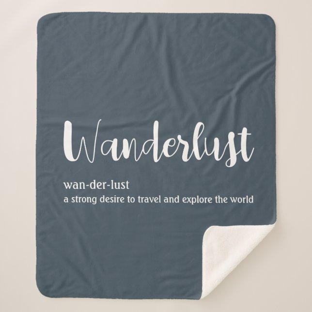 Wanderlust-Definition weiß, grau Sherpadecke (Vorderseite)