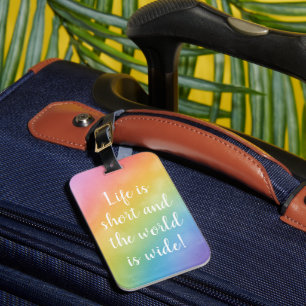 Wanderlust Dreams Watercolor Rainbow Reiseangebot Gepäckanhänger