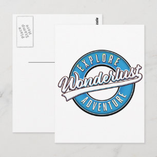 Wanderlust Erkunde Abenteuer Postkarte