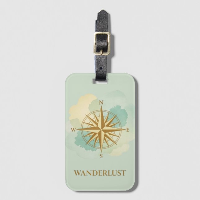 Wanderlust Gepäckanhänger (Vorderseite Vertikal)
